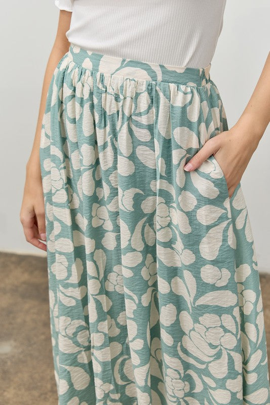 Elle Blue Midi Skirt