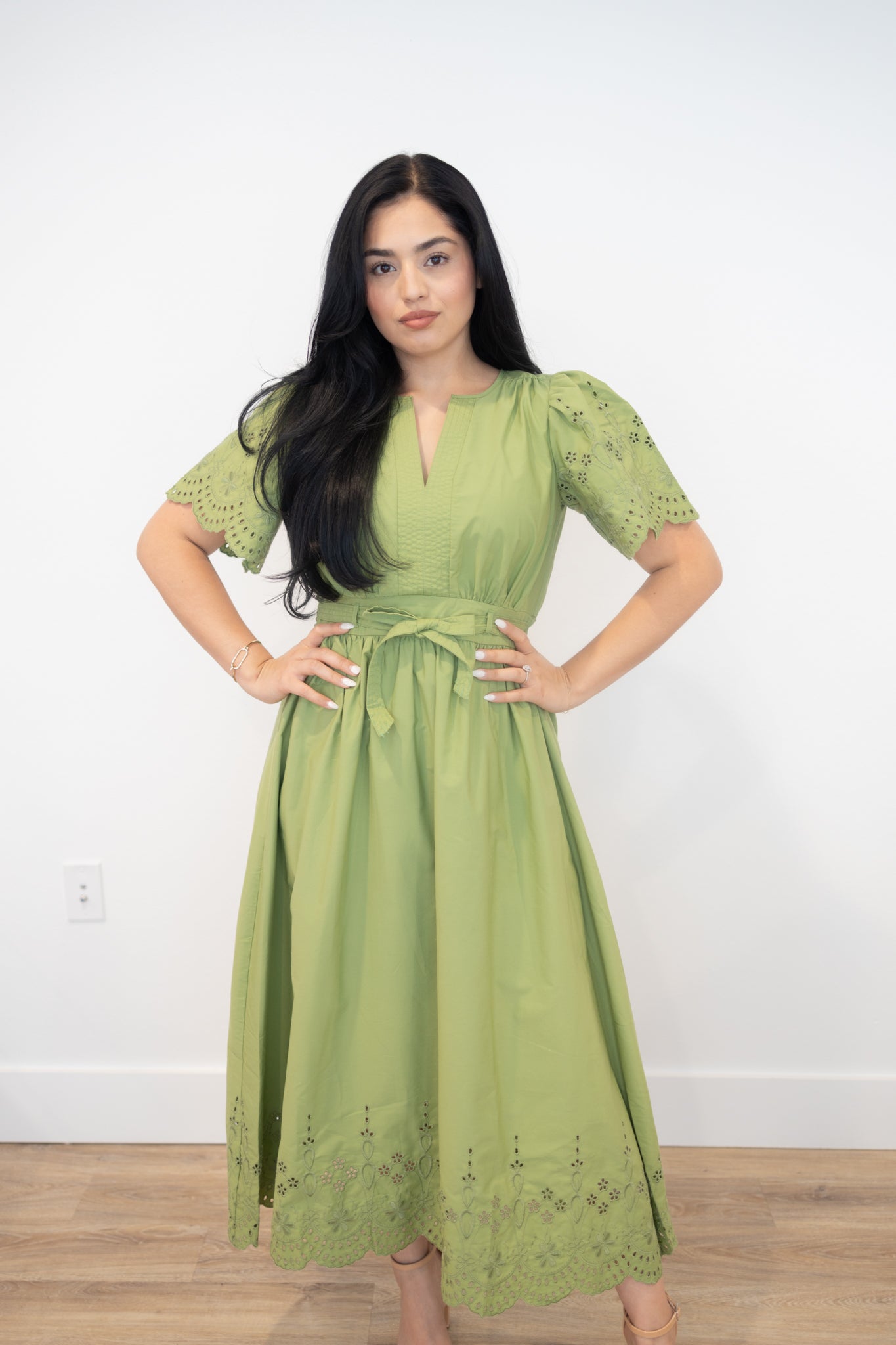 Angelle Green Midi Dress