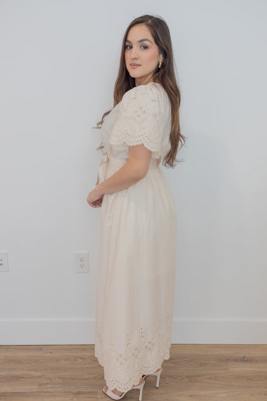 Angelle Cream Midi Dress
