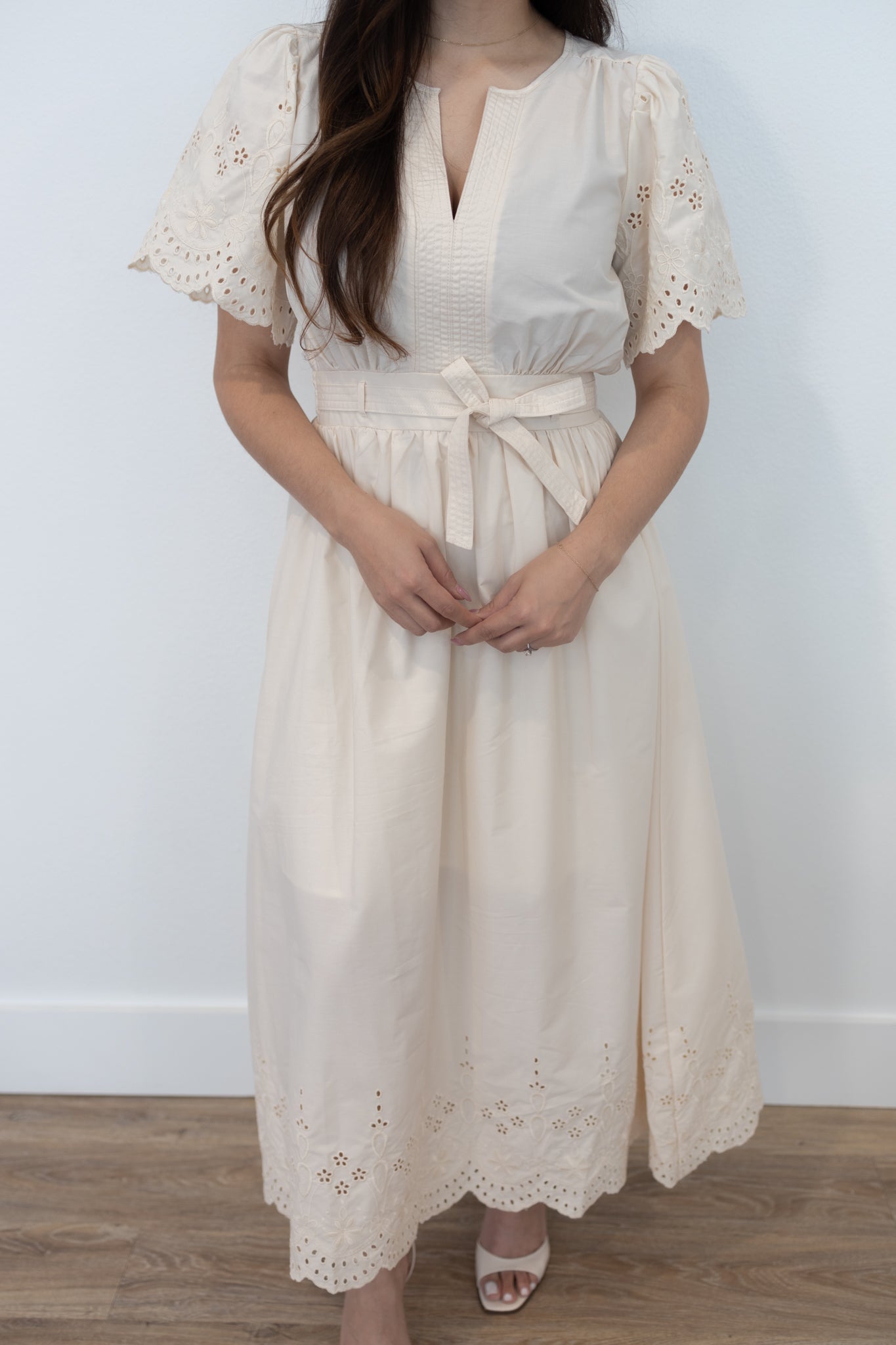 Angelle Cream Midi Dress