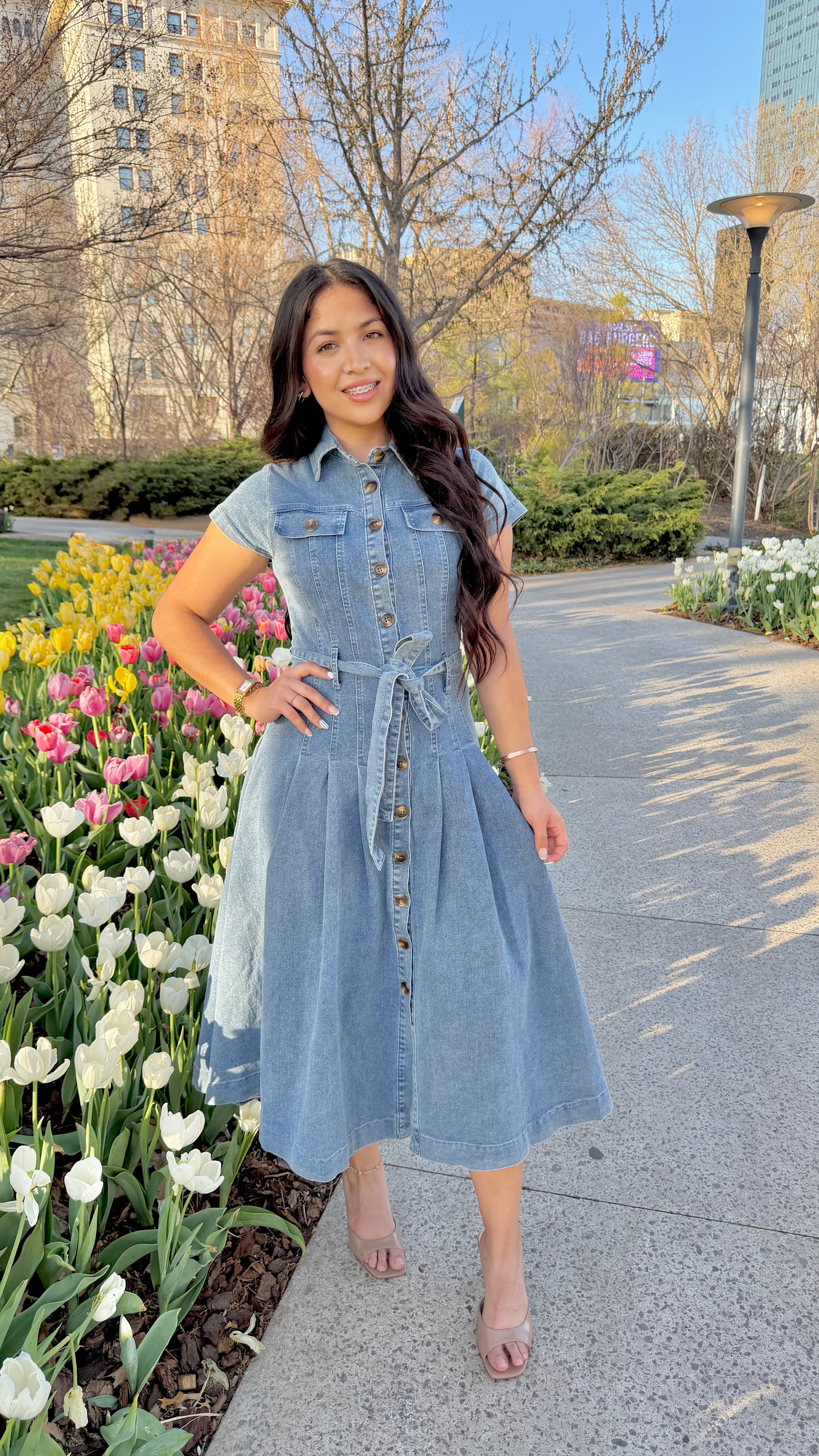 Cielo Bloom Denim Dress
