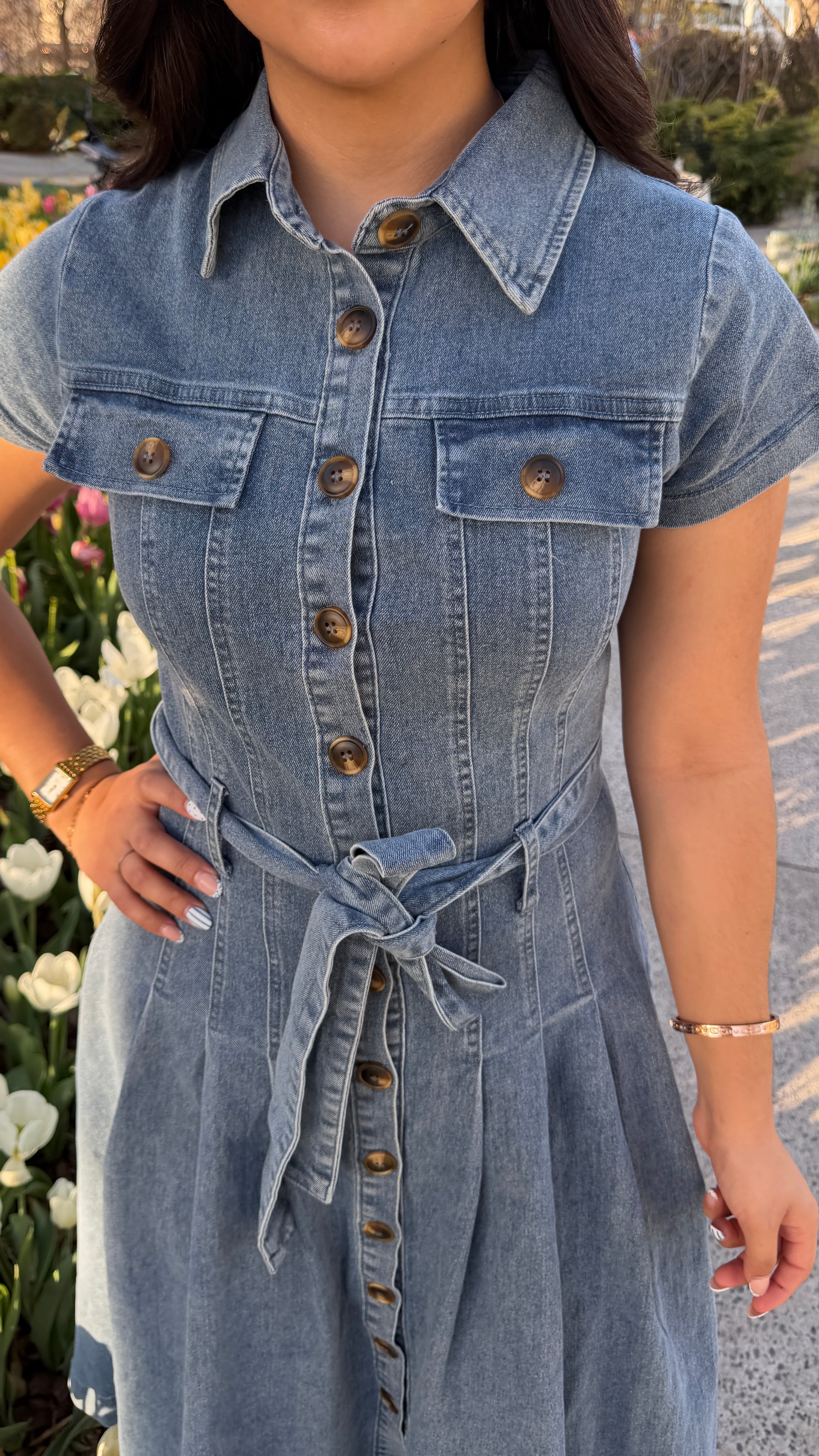 Cielo Bloom Denim Dress