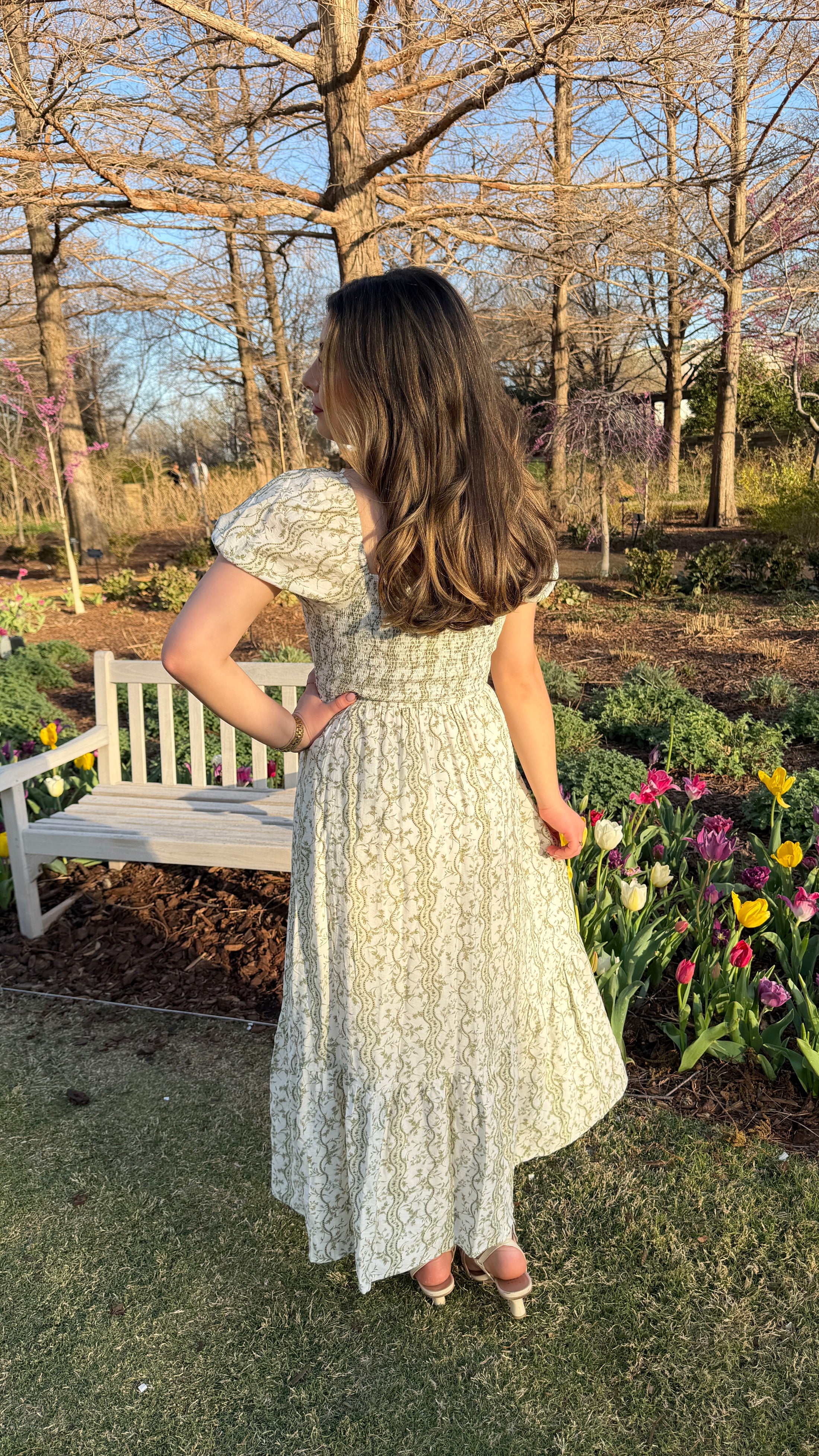 Florance Green Midi Dress