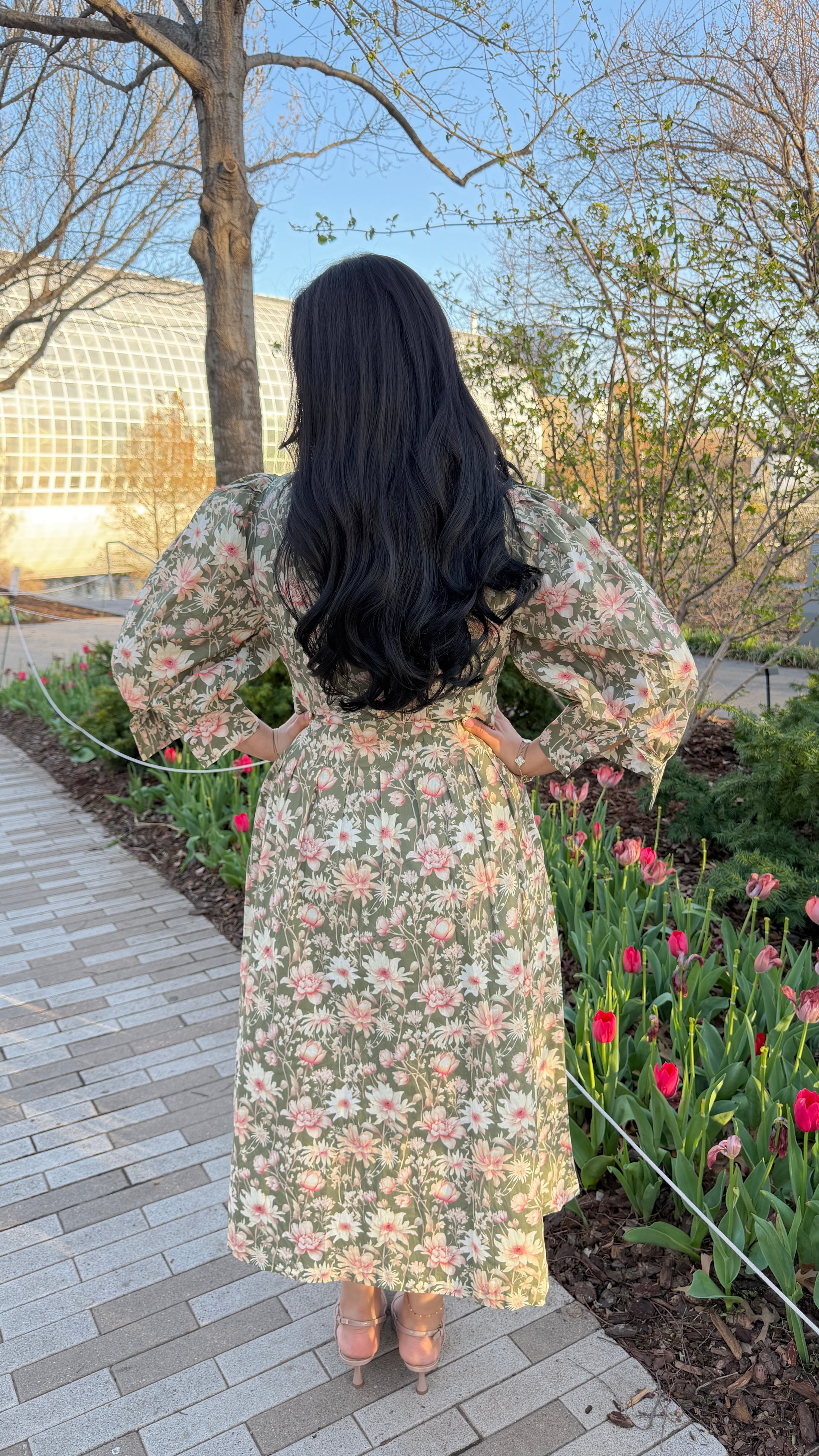 Green Garden Midi Dress