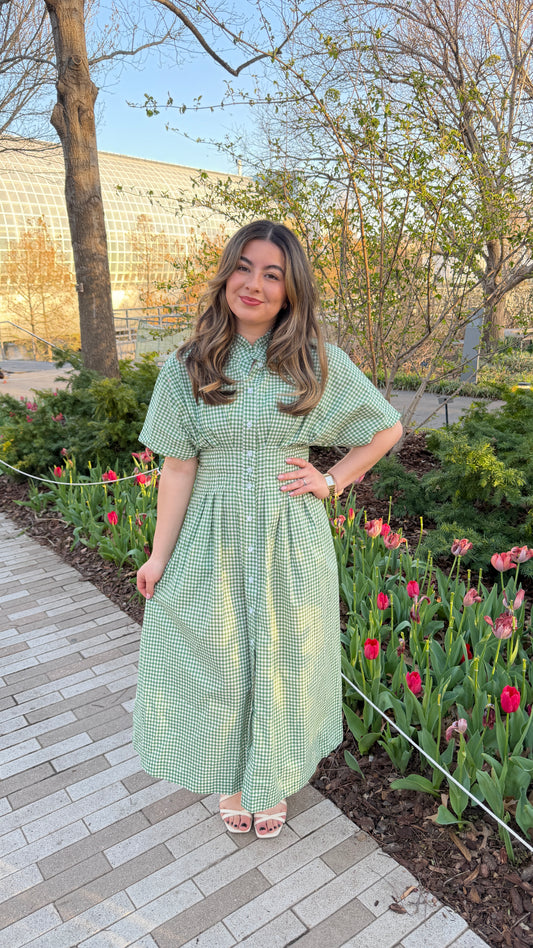 Gardenia Gingham Midi Dress