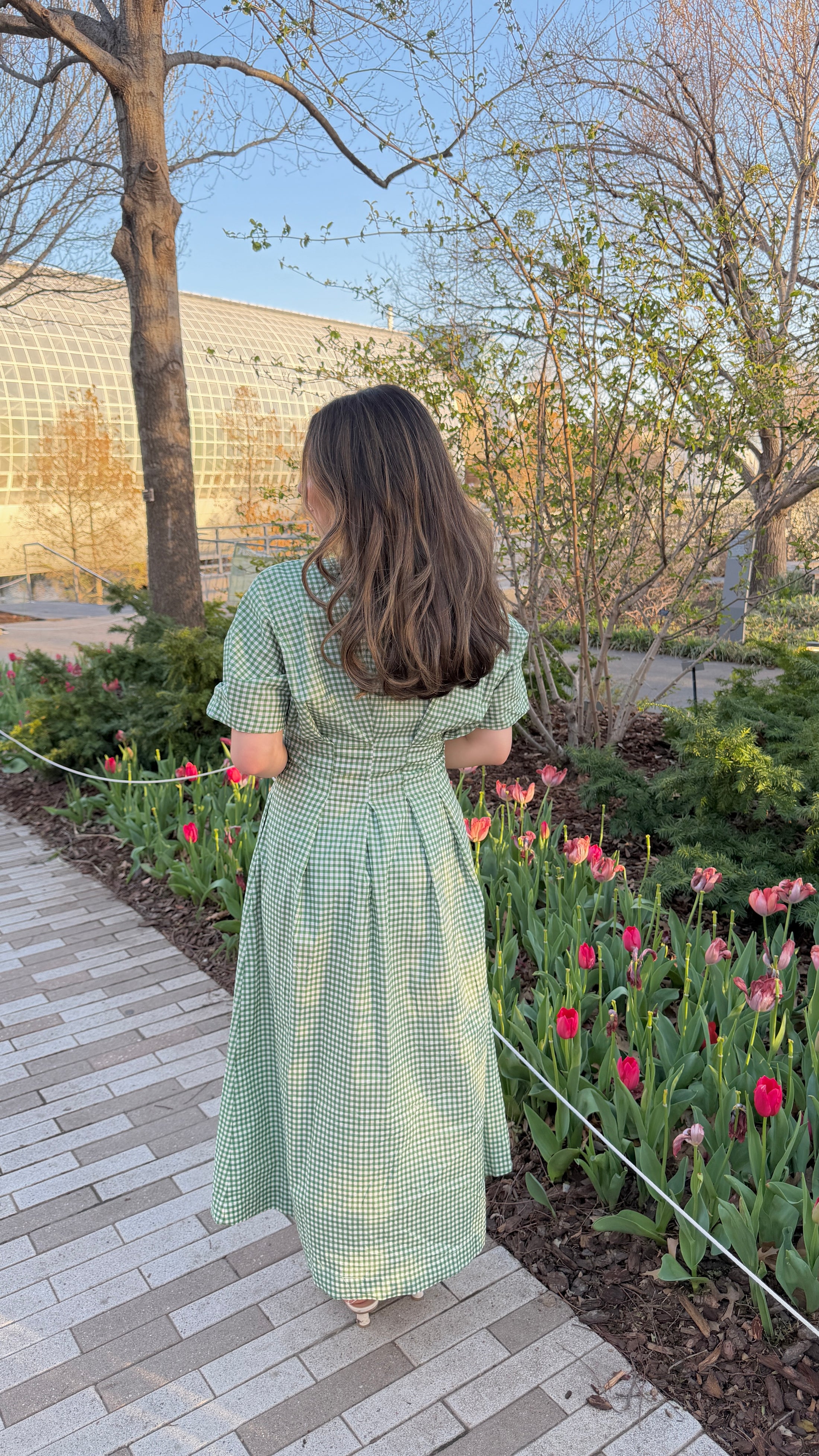 Gardenia Gingham Midi Dress