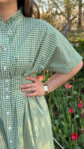 Load image into Gallery viewer, Gardenia Gingham Midi Dress
