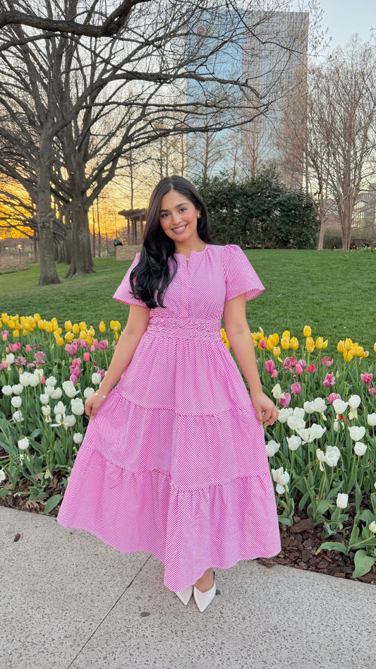 Blush Bloosom Midi Dress