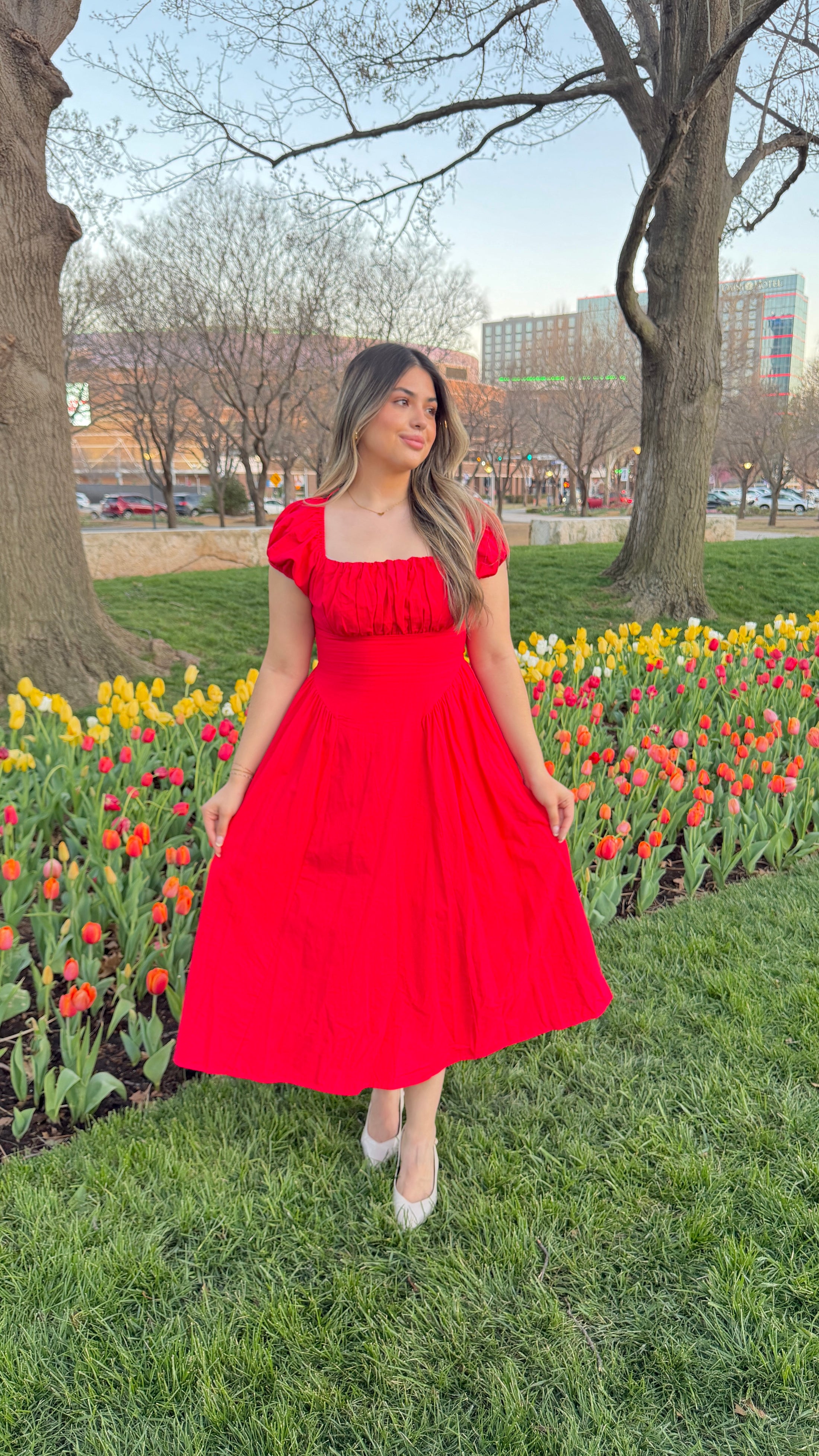 Ruby petal dress