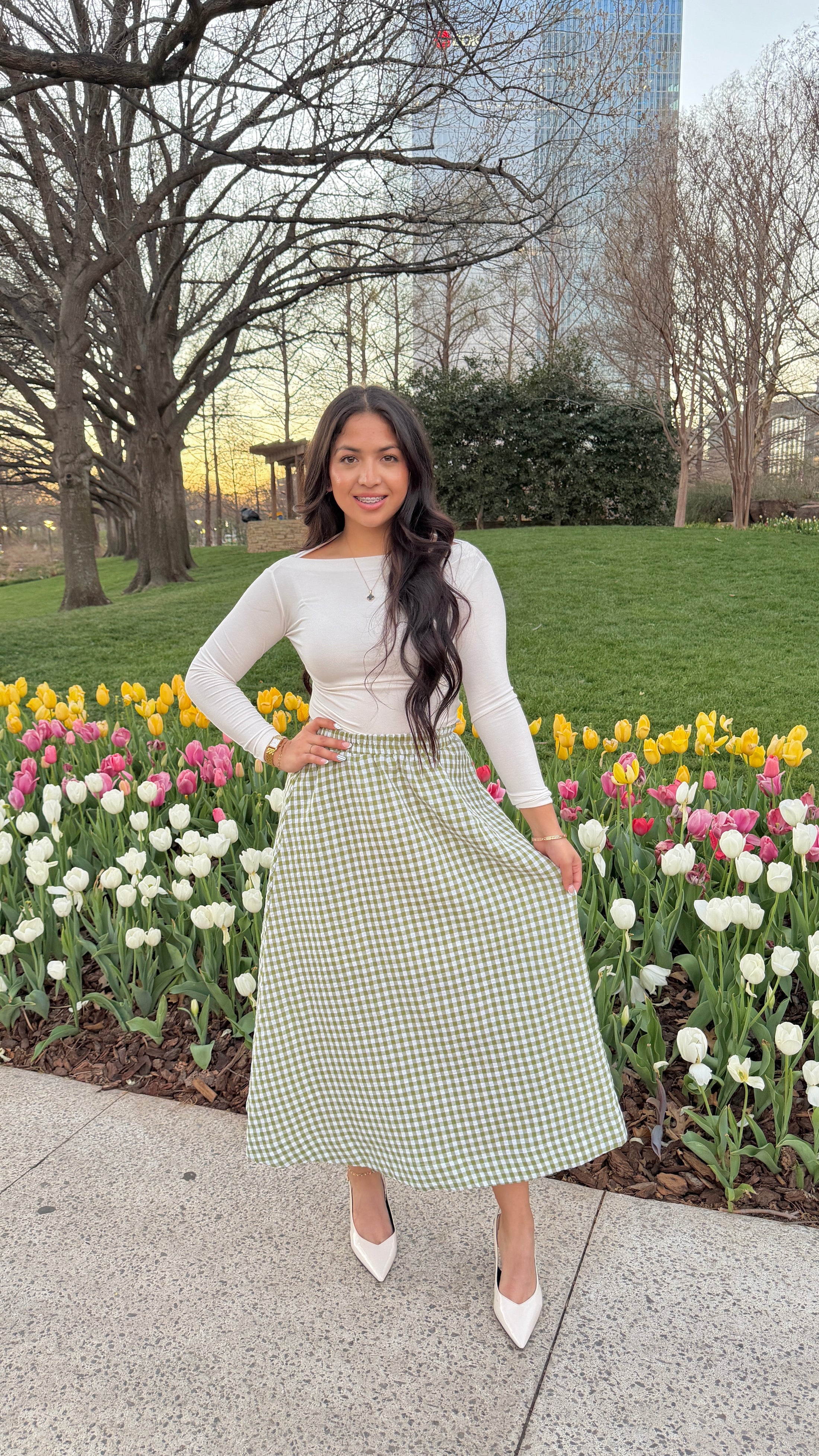 Gingham Babe Midi Skirt