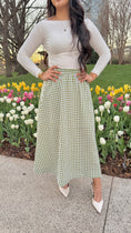 Load image into Gallery viewer, Gingham Babe Midi Skirt
