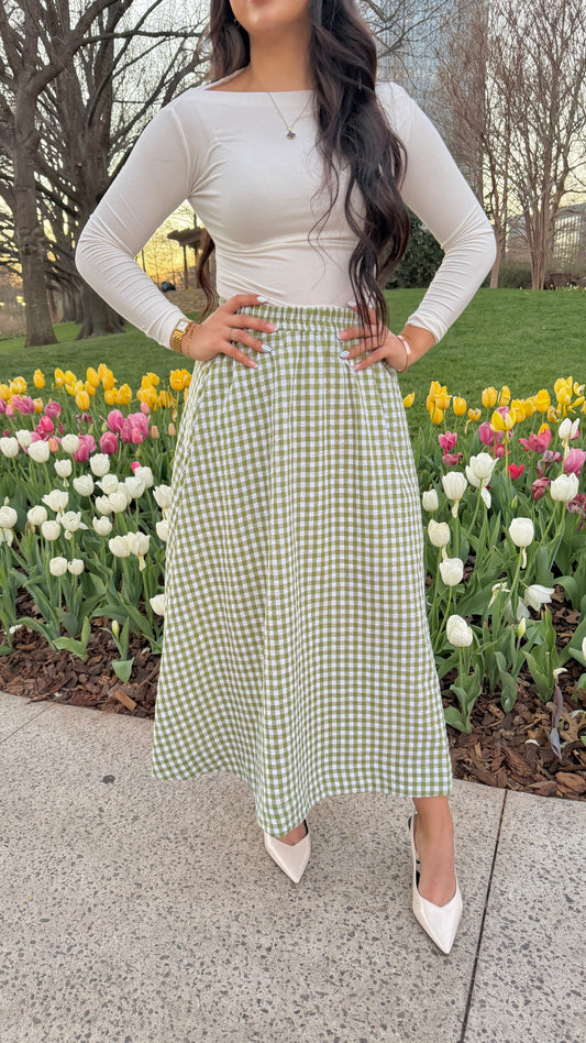 Gingham Babe Midi Skirt