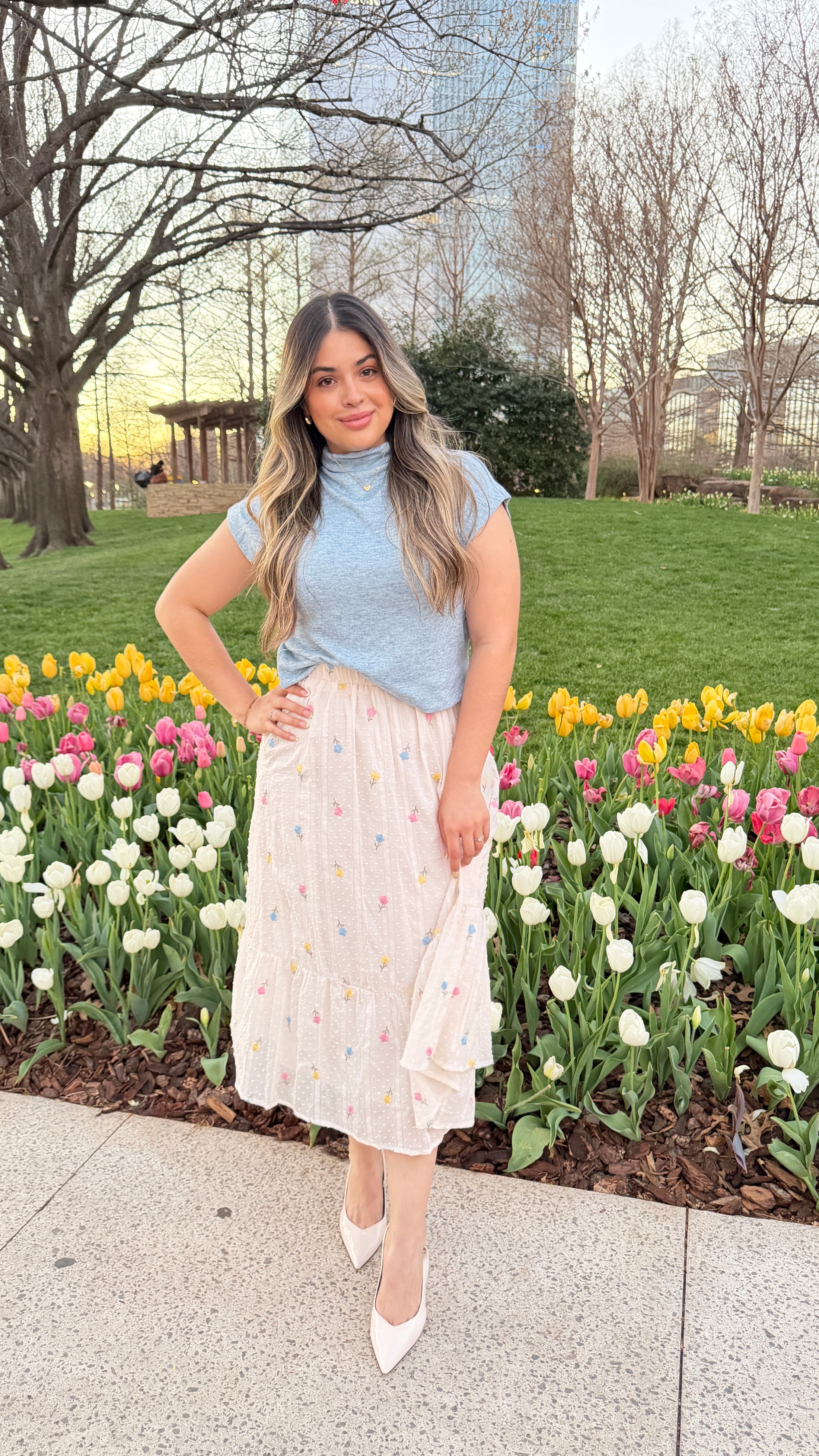 Fresh Flower Midi Skirt