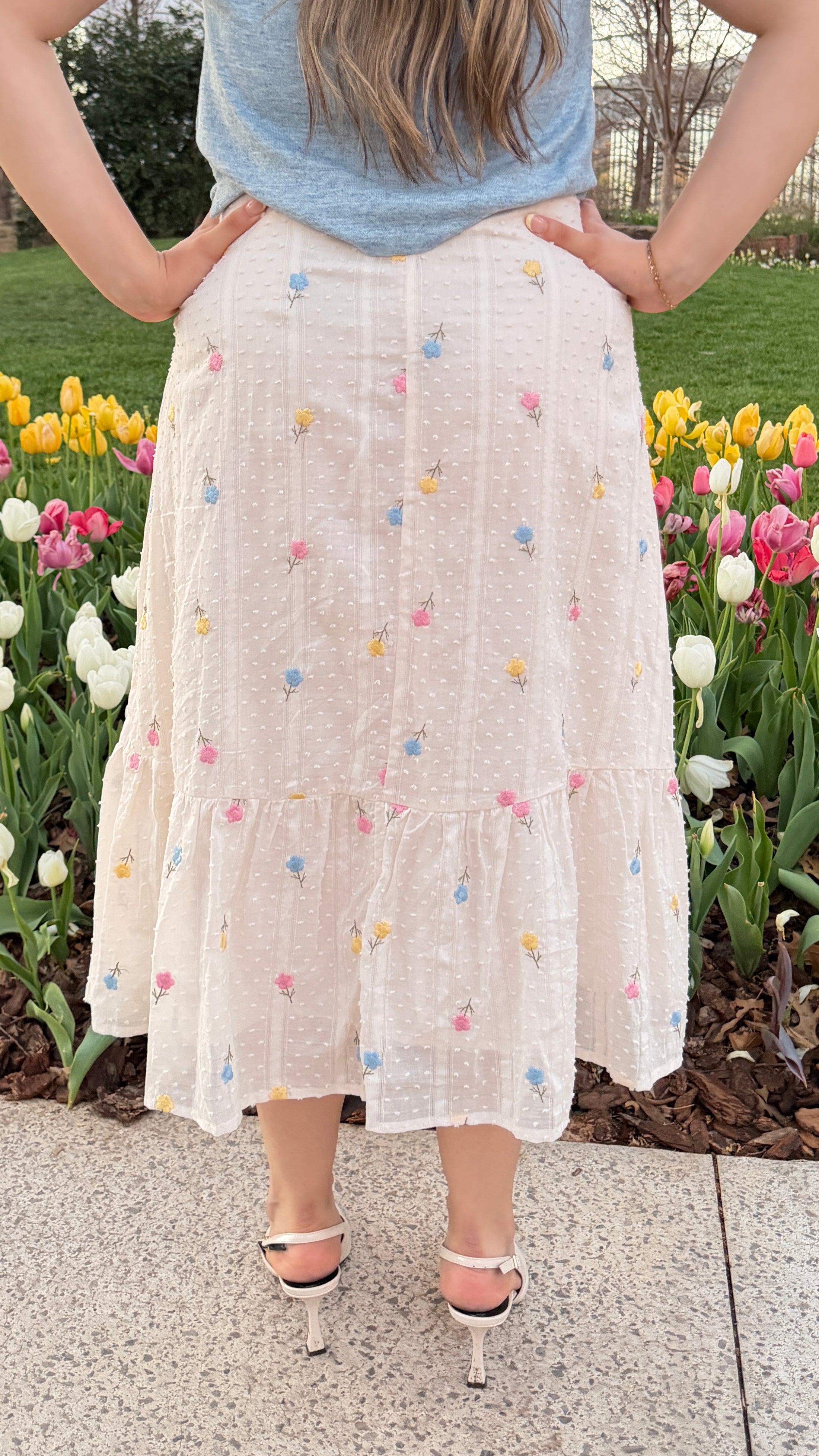 Fresh Flower Midi Skirt