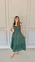 Load image into Gallery viewer, Analeia hunter green midi dress
