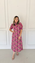 Load image into Gallery viewer, ELORA PINK FLORAL MIDI DRESS
