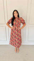 Load image into Gallery viewer, Elora red floral midi dress
