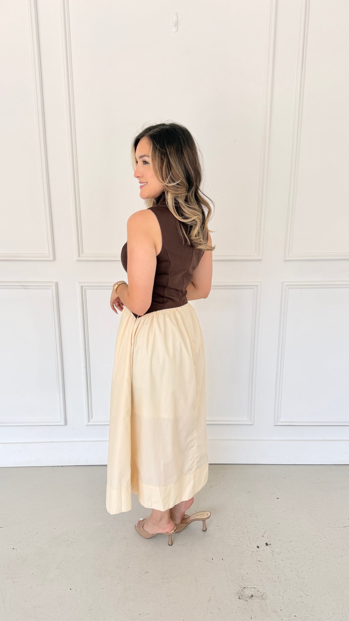 Lael brown midi dress