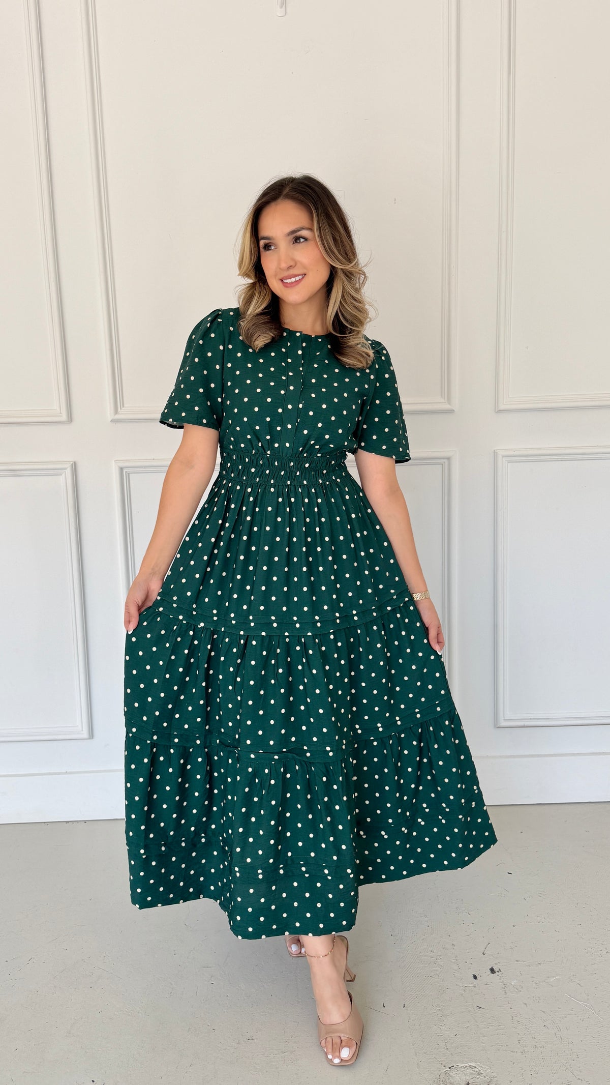 ELIANNA OLIVE GREEN DRESS