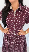 Load image into Gallery viewer, Dotted Swiss plum midi dress
