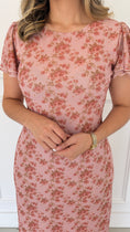 Load image into Gallery viewer, Briella floral pink midi dress
