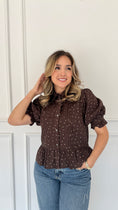Load image into Gallery viewer, Micah brown polka dot top
