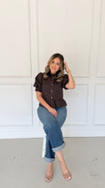 Load image into Gallery viewer, Micah brown polka dot top
