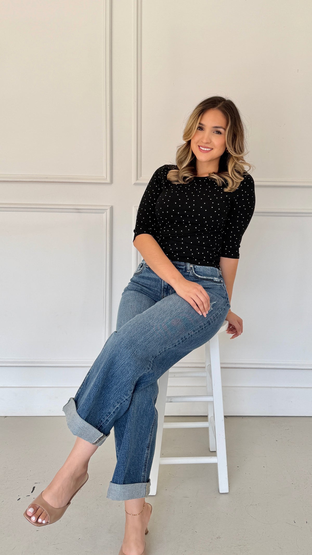 Eliora polka dot top