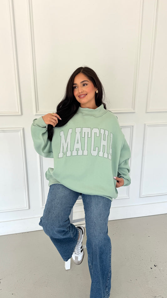Matcha Gingham sweatshirt