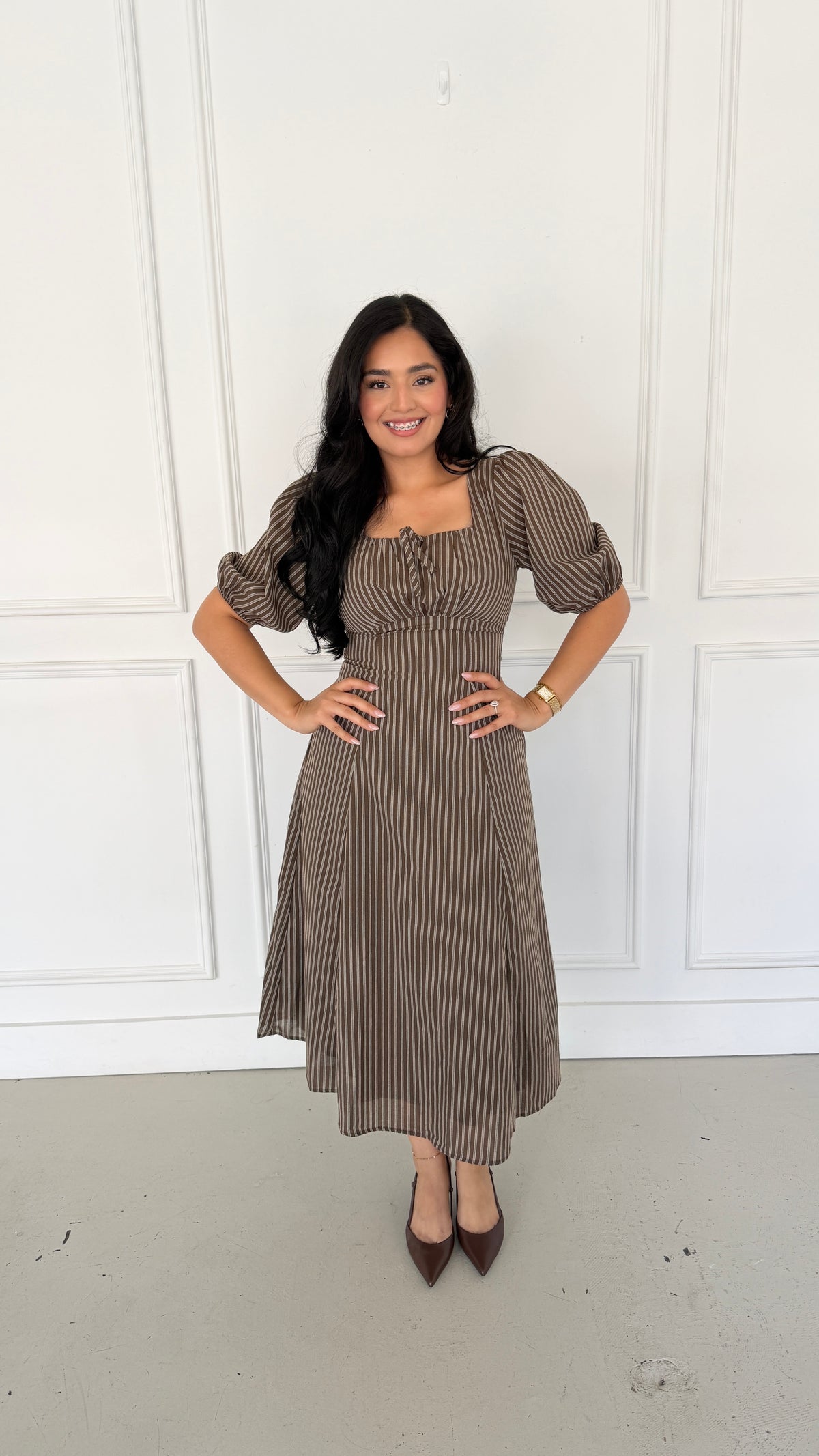 Autumn Bloom brown dress