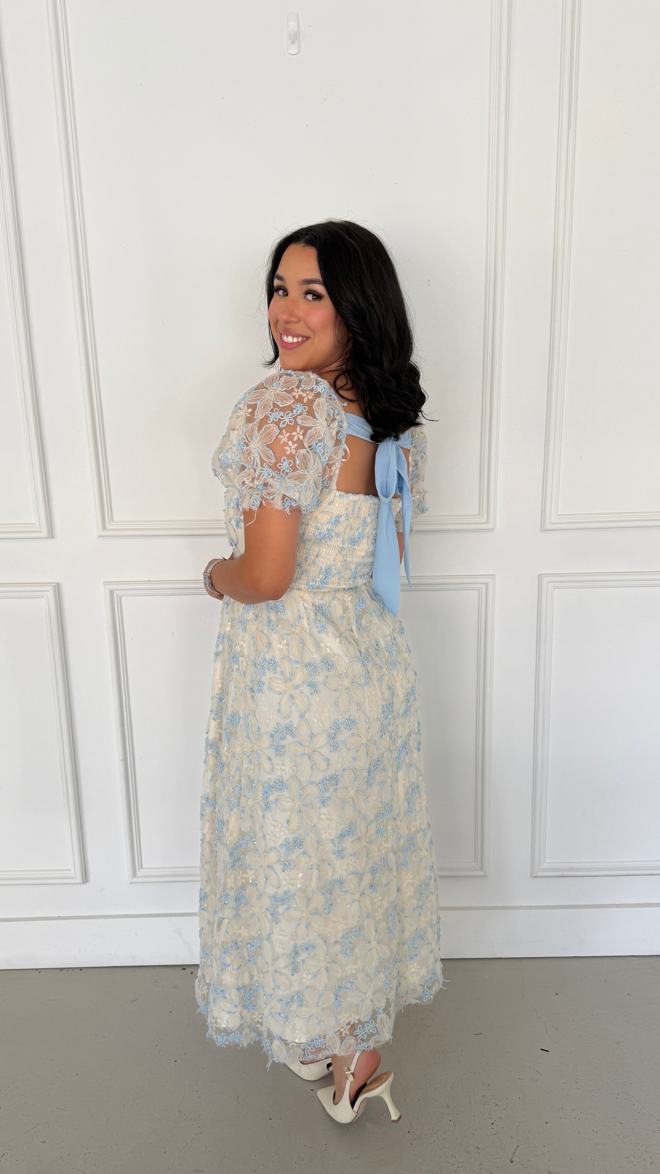 MAYA DUSTY BLUE DRESS