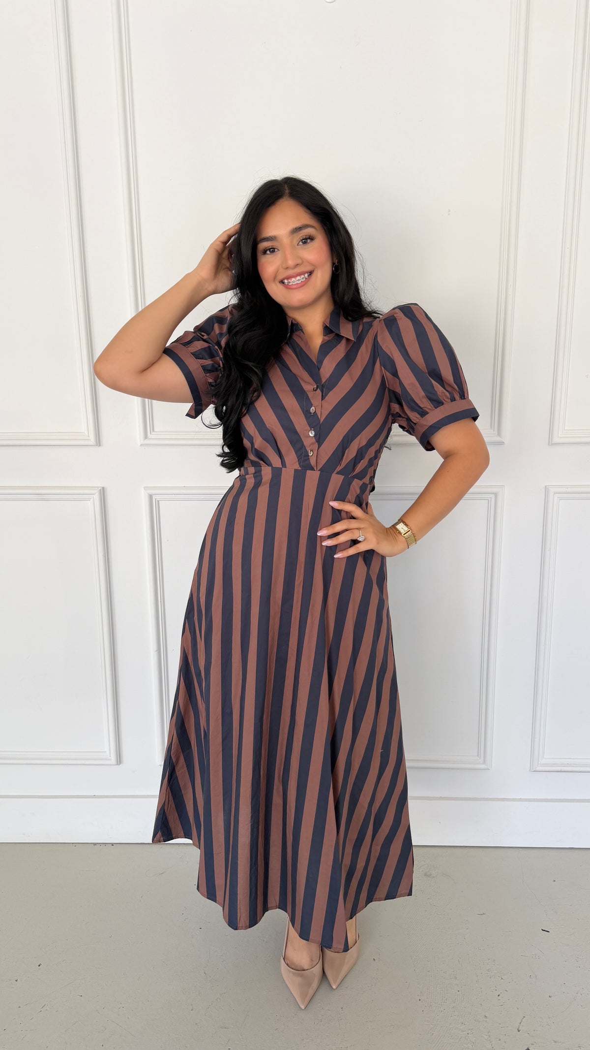MADELINE BROWN MIDI DRESS