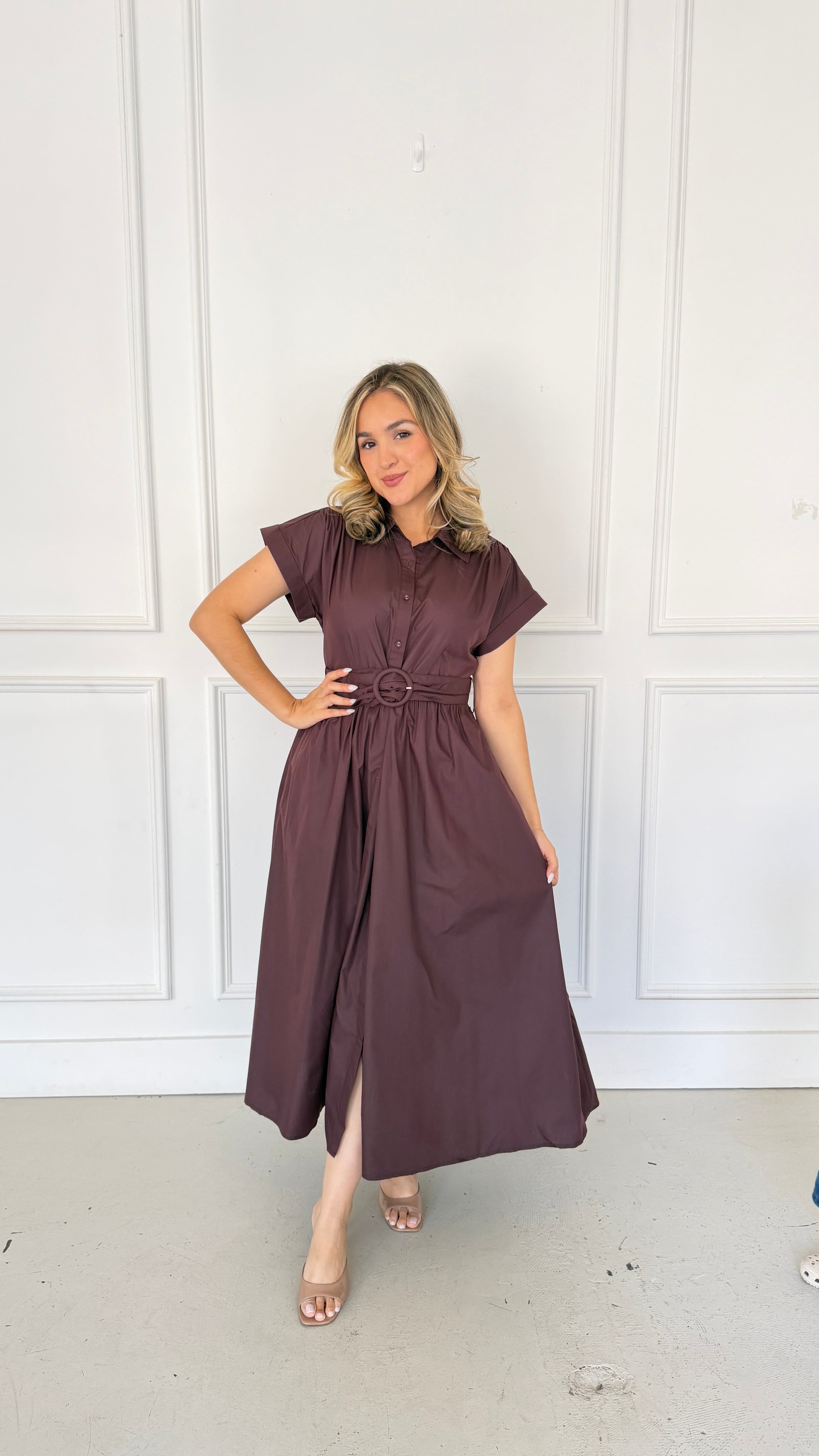 MOCHA ROSE MIDI DRESS