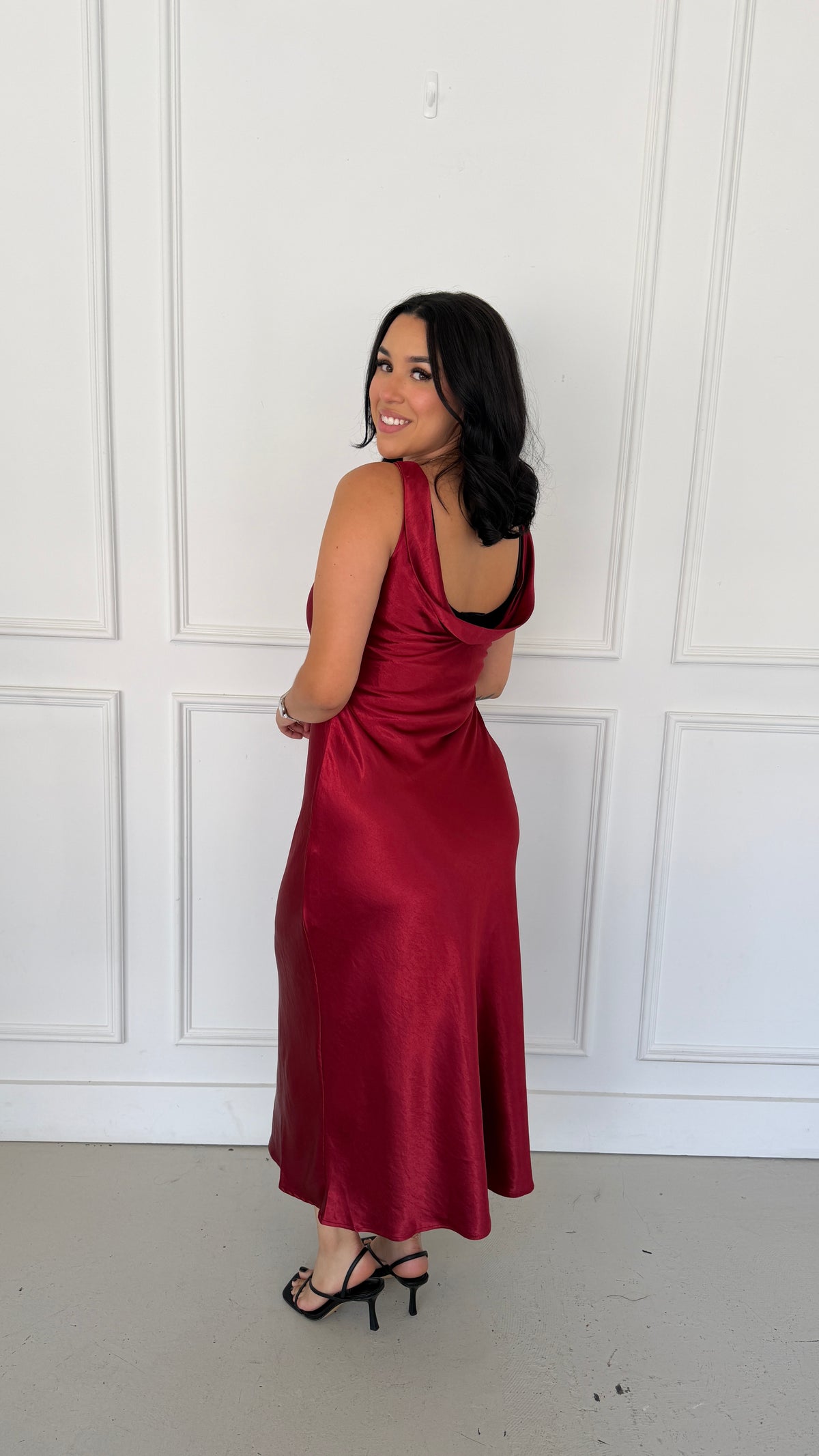 Maggie wine maxi dress
