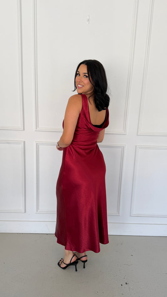 Maggie wine maxi dress
