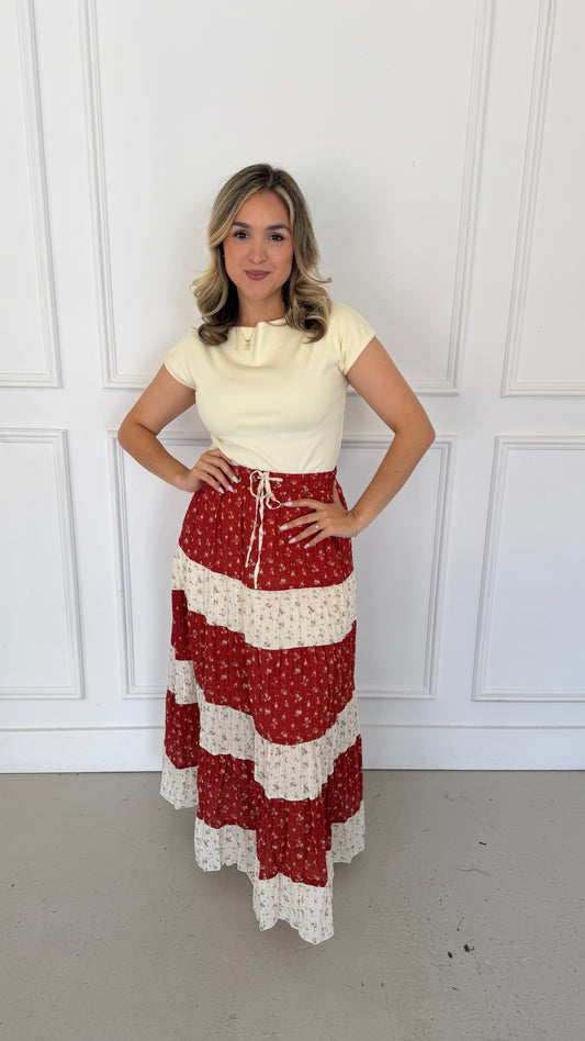 MERRIT MULTI-RED SKIRT
