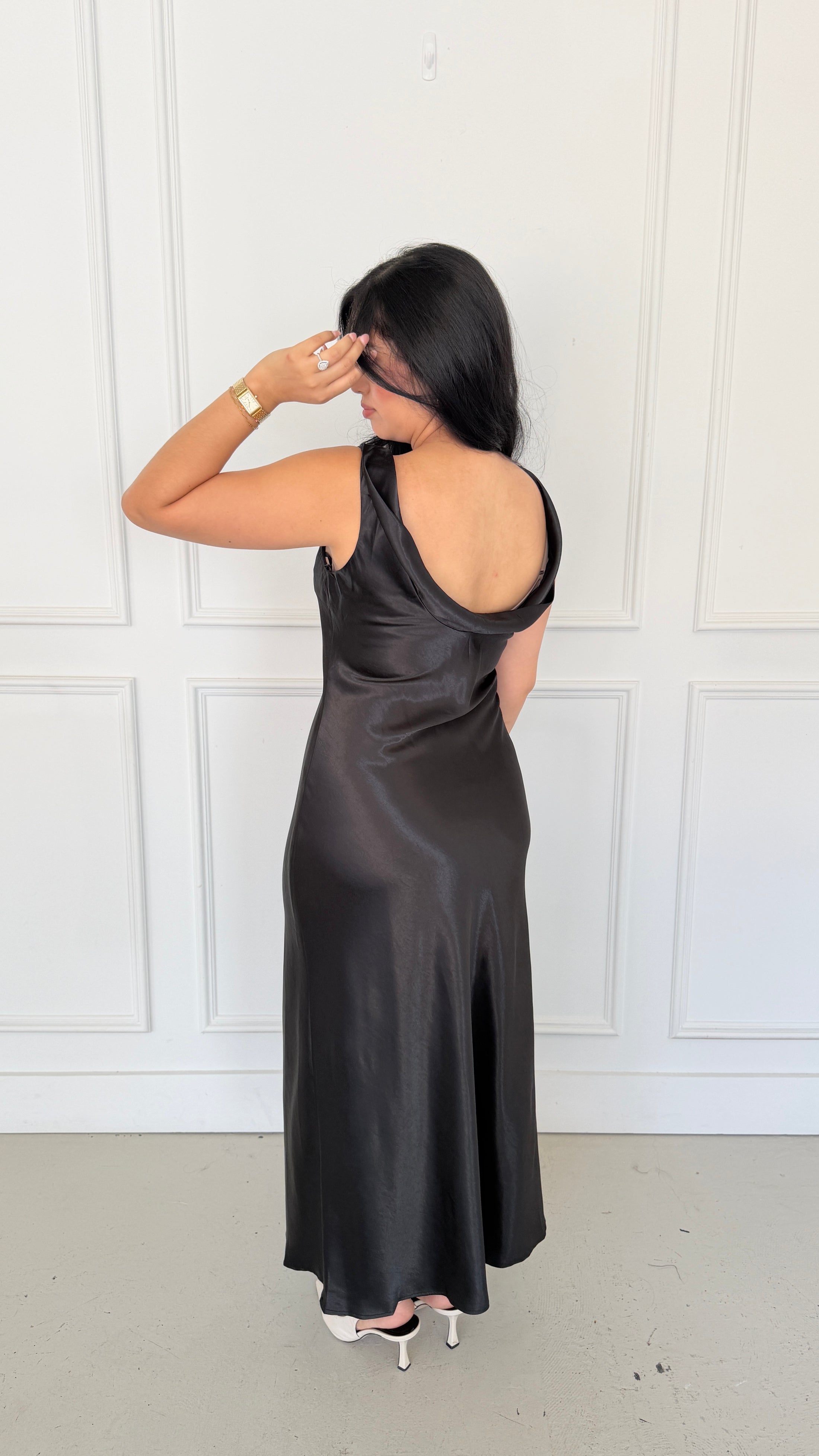 Maggie black maxi dress