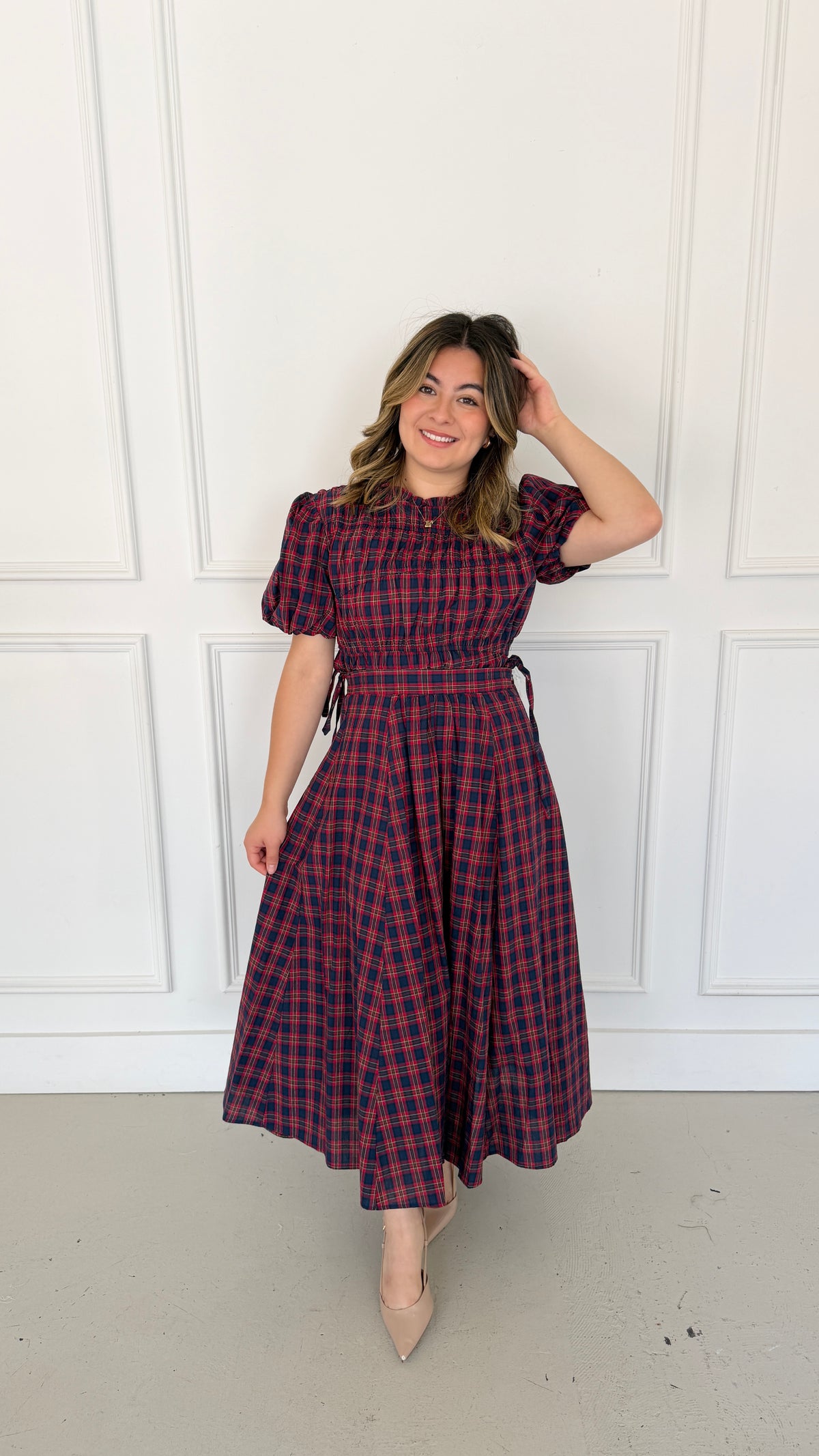 Autumn red plaid set