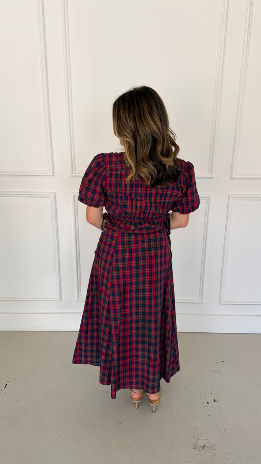 Autumn red plaid set