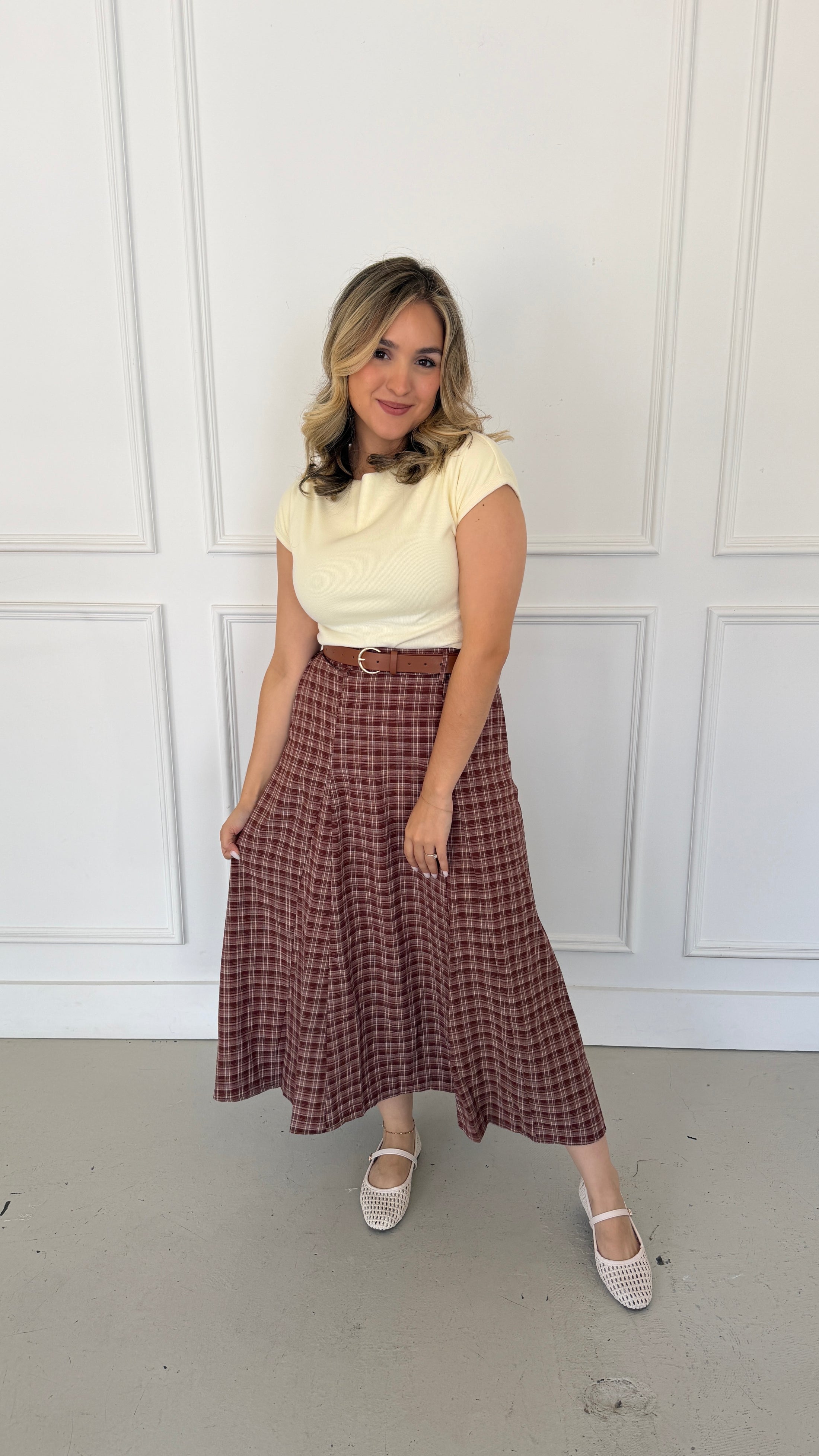 Lennon maple maxi skirt