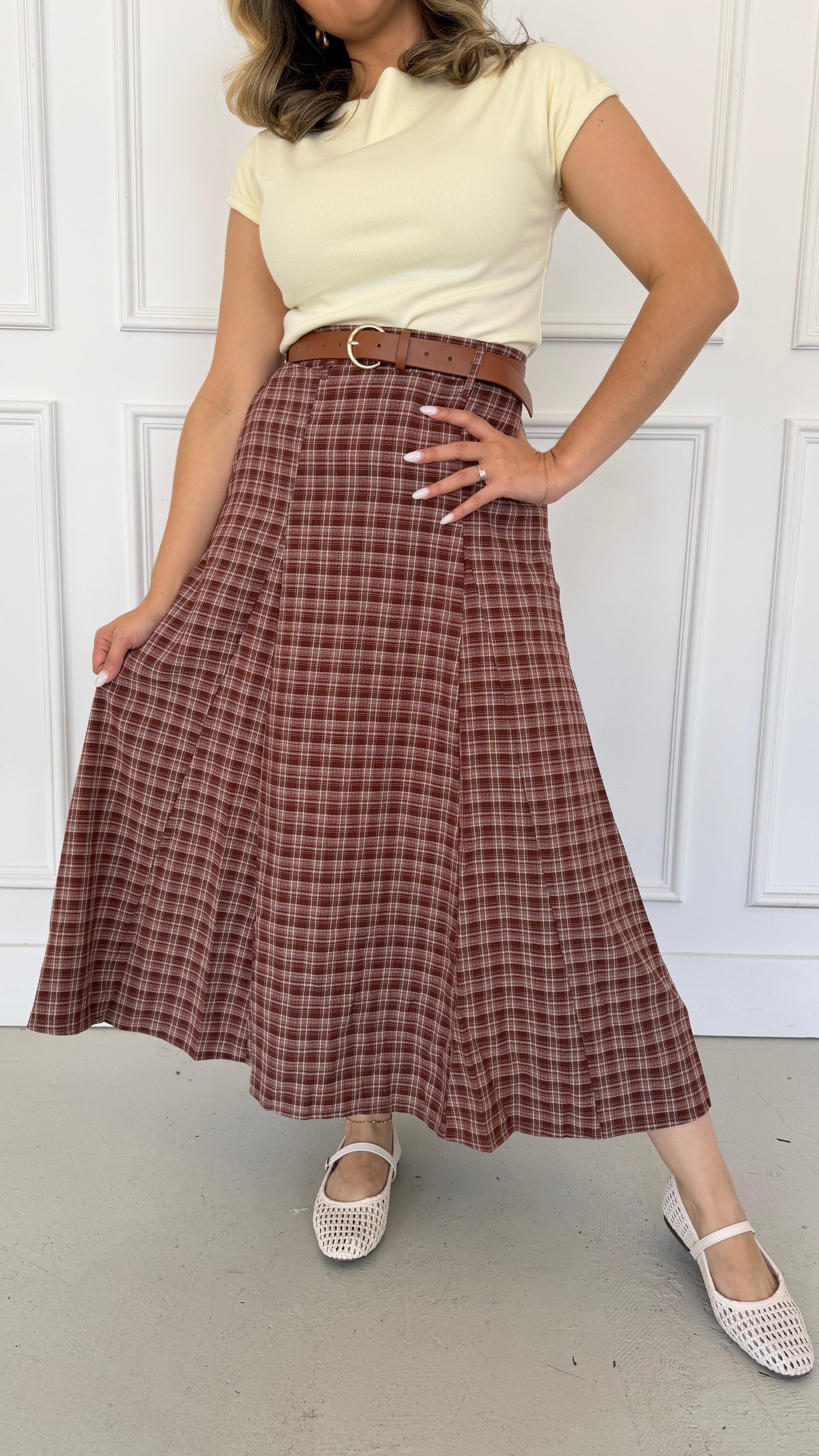 Lennon maple maxi skirt