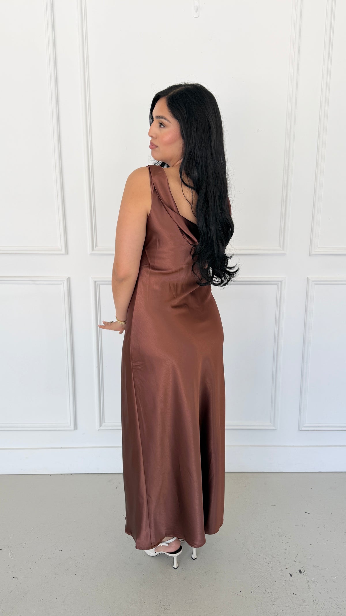 Maggie bronze maxi dress