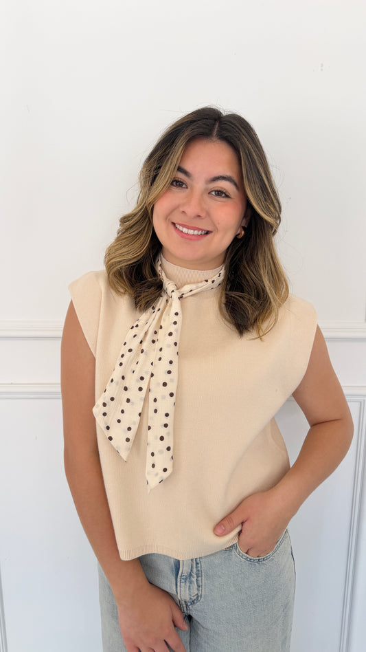 MAEVE CREAM SCARF TOP