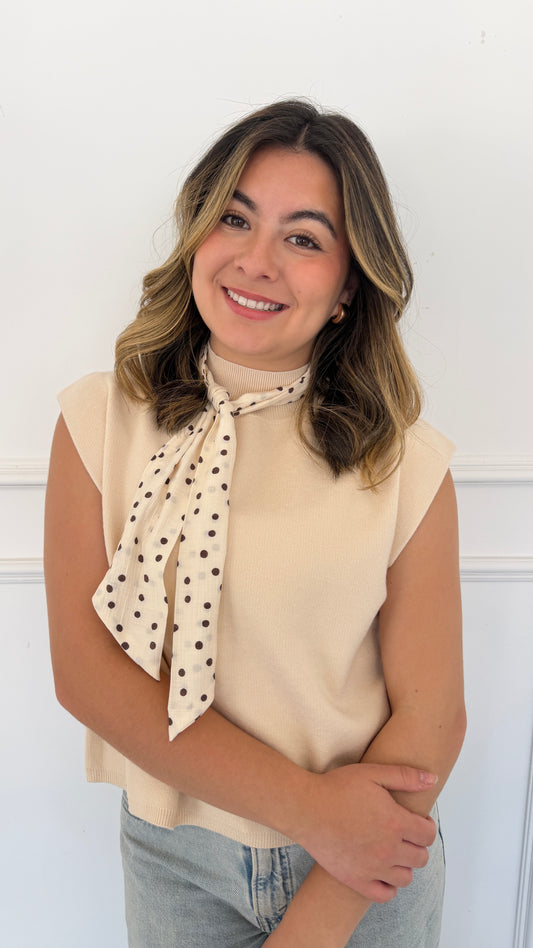 MAEVE CREAM SCARF TOP