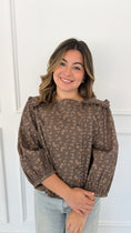 Load image into Gallery viewer, Gardenia floral brown jacket
