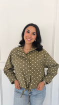 Load image into Gallery viewer, The bonnie olive polka dot jacket

