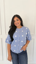 Load image into Gallery viewer, Darling Dots blue cardigan
