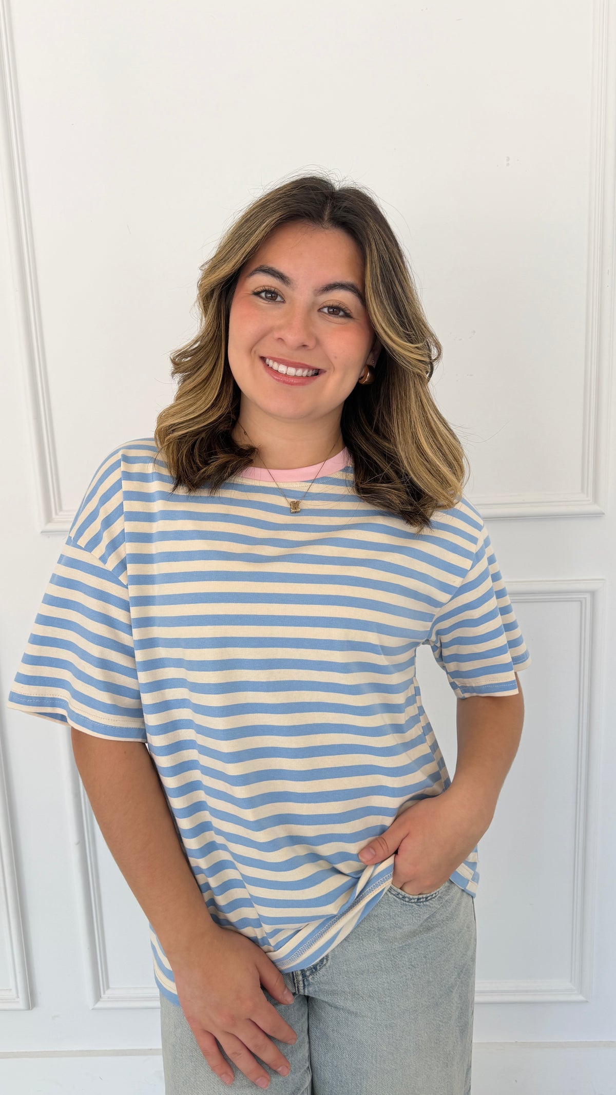 Sophie blue stripe top