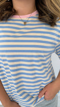 Load image into Gallery viewer, Sophie blue stripe top

