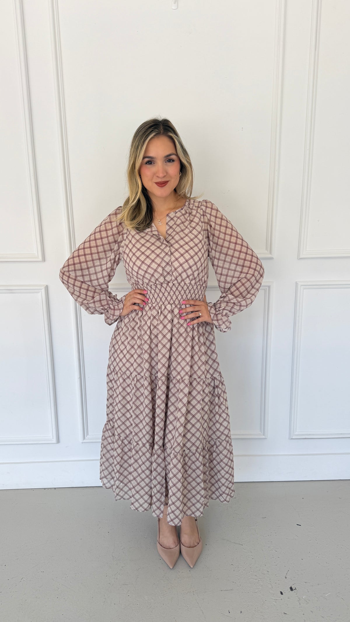 The burgandy creme belle dress